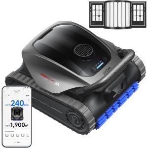 image:imageMova Rover X10 Cordless Robotic Pool Cleaner 7in1 Cleaning AquaScan LDS Mapping amp Precise PoolNavi Smart Surface Parking 10000 GPH Suction EdgeDrive Brush Skimmer with Realtime App ControlA10 with Filter